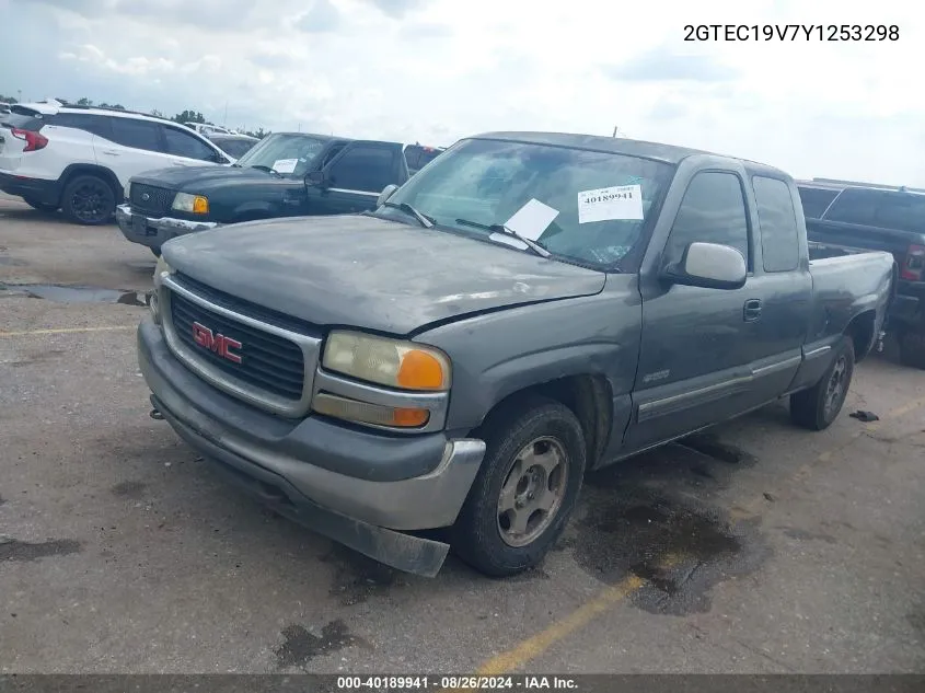 2000 GMC Sierra 1500 Sle VIN: 2GTEC19V7Y1253298 Lot: 40189941