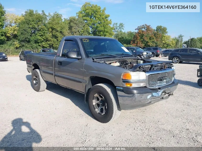 2000 GMC Sierra 1500 Sl VIN: 1GTEK14V6YE364160 Lot: 40261658