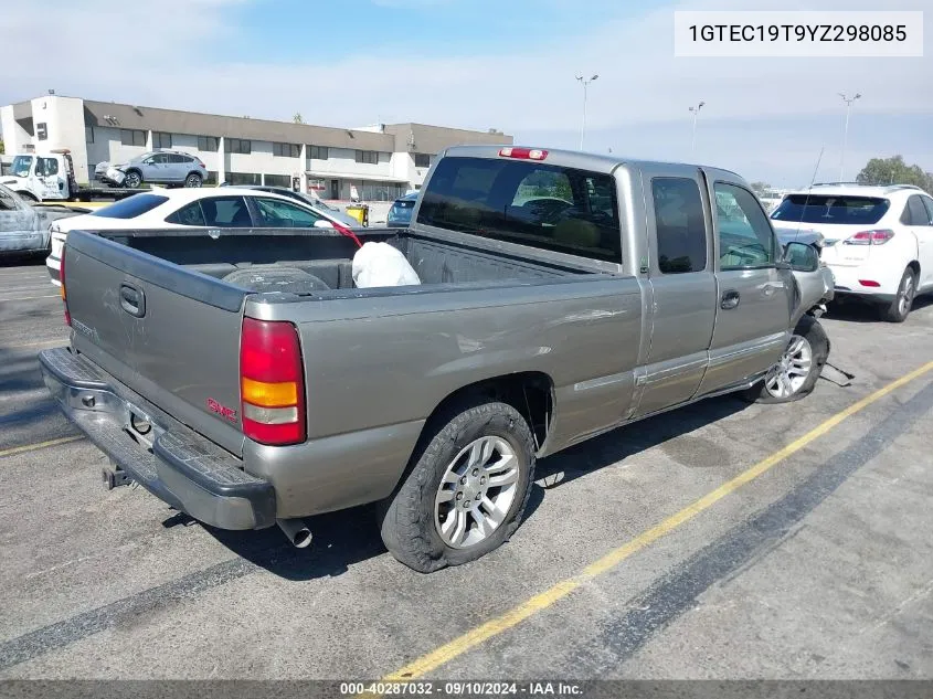 2000 GMC Sierra 1500 Sle VIN: 1GTEC19T9YZ298085 Lot: 40287032