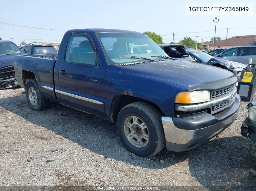 2000 GMC Sierra 1500 Sle VIN: 1GTEC14T7YZ366049 Lot: 40326488