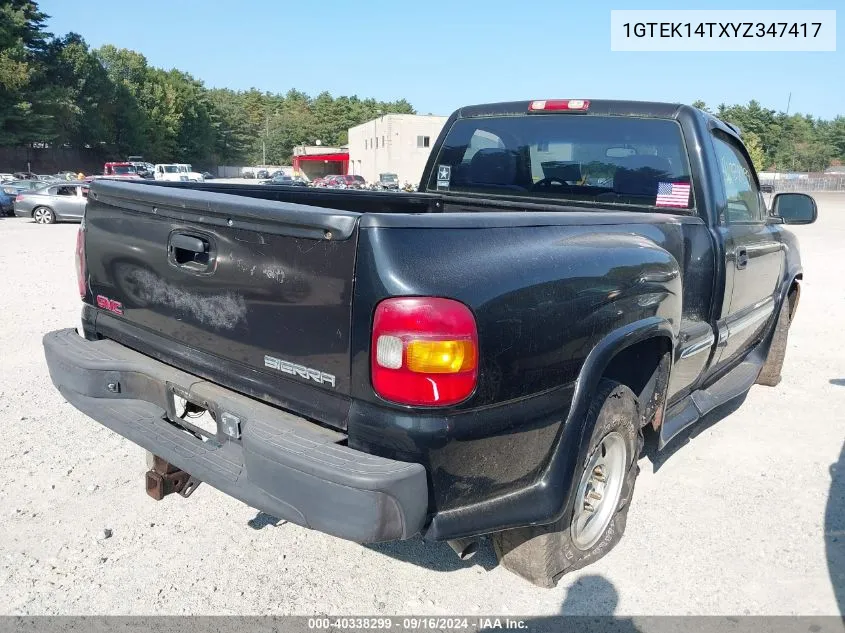 1GTEK14TXYZ347417 2000 GMC Sierra 1500 Sle