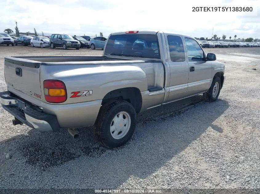 2000 GMC Sierra 1500 Sle VIN: 2GTEK19T5Y1383680 Lot: 40347597