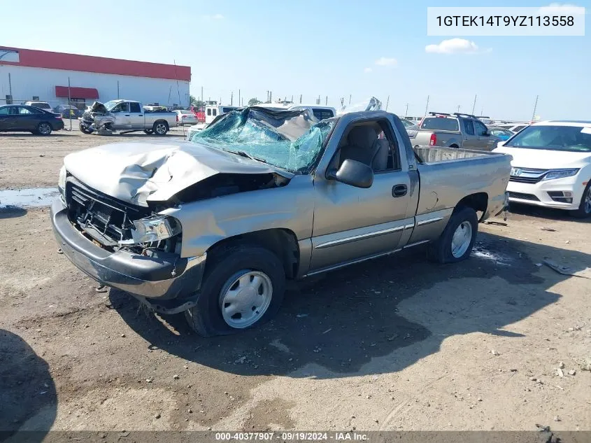 2000 GMC Sierra 1500 Sl VIN: 1GTEK14T9YZ113558 Lot: 40377907