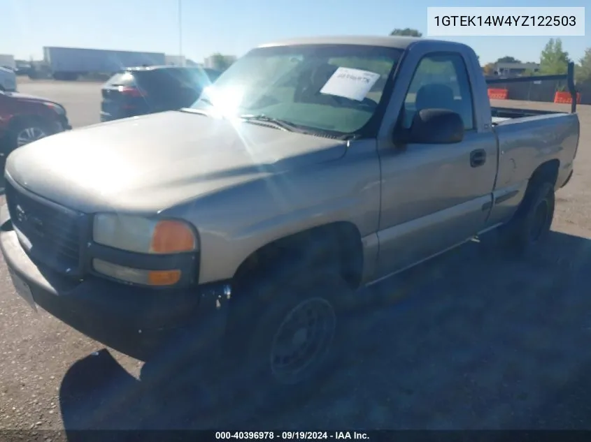 2000 GMC Sierra 1500 Sl VIN: 1GTEK14W4YZ122503 Lot: 40396978