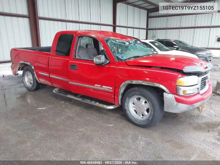 1GTEC19T9YZ155105 2000 GMC Sierra 1500 Sle