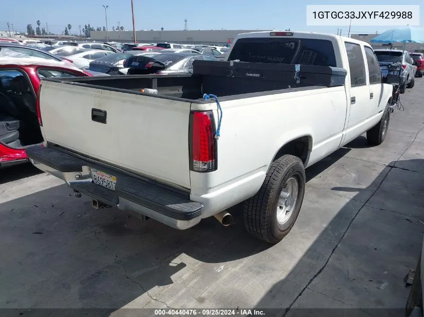 1GTGC33JXYF429988 2000 GMC Sierra 3500 Classic Sl