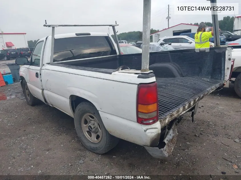 2000 GMC New Sierra C1500 VIN: 1GTEC14W4YE228731 Lot: 40457262