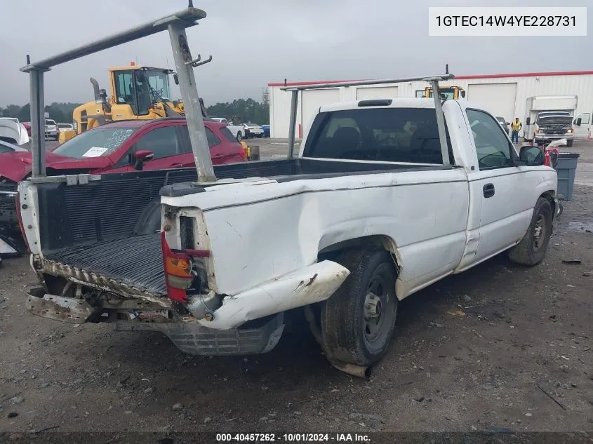 2000 GMC New Sierra C1500 VIN: 1GTEC14W4YE228731 Lot: 40457262