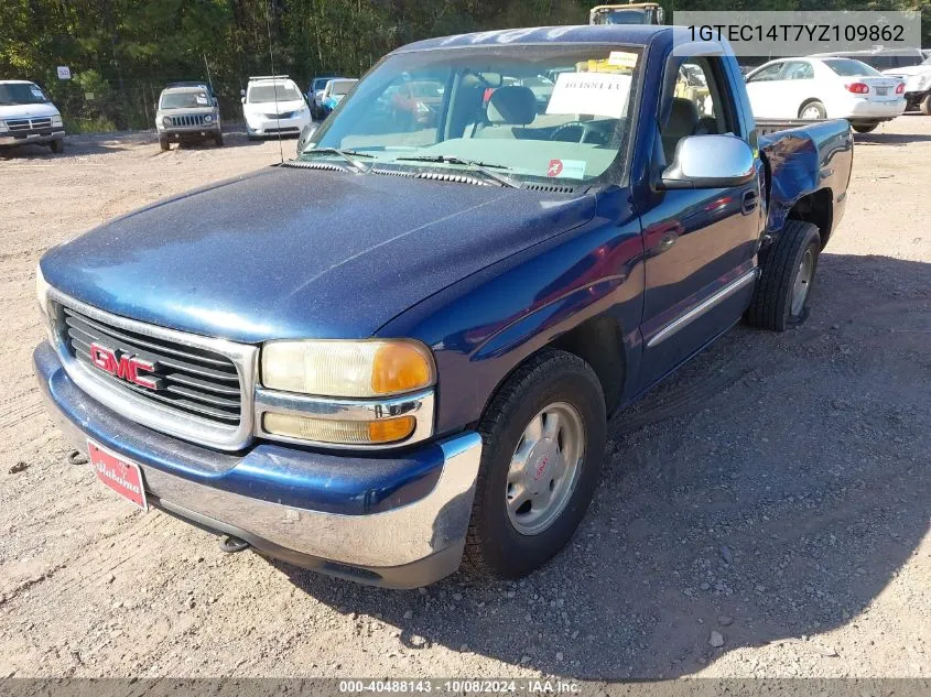 2000 GMC Sierra 1500 Sle VIN: 1GTEC14T7YZ109862 Lot: 40488143