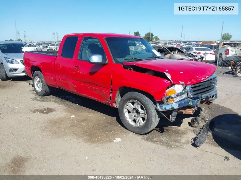 2000 GMC Sierra 1500 Sle VIN: 1GTEC19T7YZ165857 Lot: 40498225