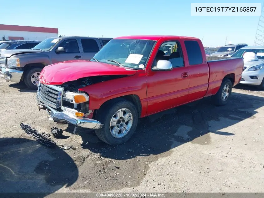 2000 GMC Sierra 1500 Sle VIN: 1GTEC19T7YZ165857 Lot: 40498225