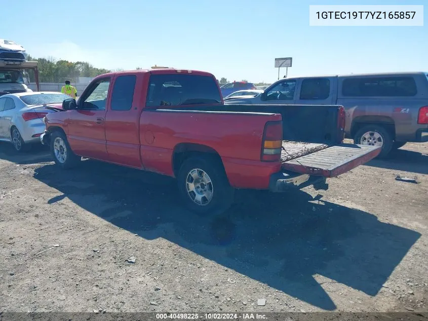 2000 GMC Sierra 1500 Sle VIN: 1GTEC19T7YZ165857 Lot: 40498225