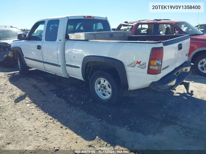 2000 GMC New Sierra 1500 Sl VIN: 2GTEK19V0Y1358400 Lot: 40570192