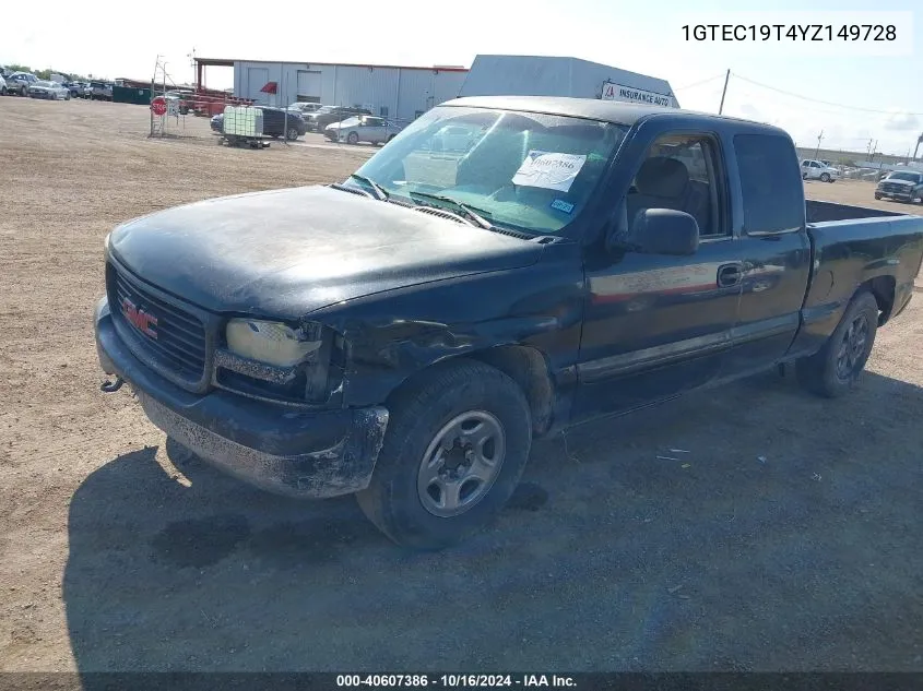 2000 GMC Sierra 1500 Sle VIN: 1GTEC19T4YZ149728 Lot: 40607386