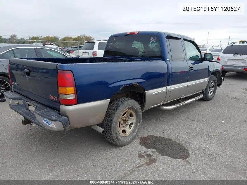 2000 GMC Sierra 1500 Sle VIN: 2GTEC19T6Y1120627 Lot: 40840374