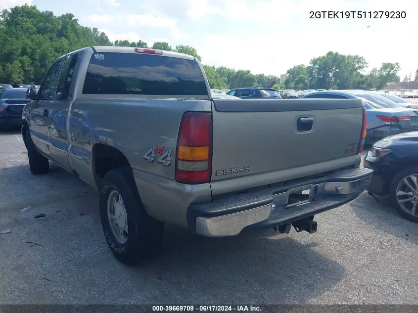 2001 GMC Sierra 1500 Sle VIN: 2GTEK19T511279230 Lot: 39669709