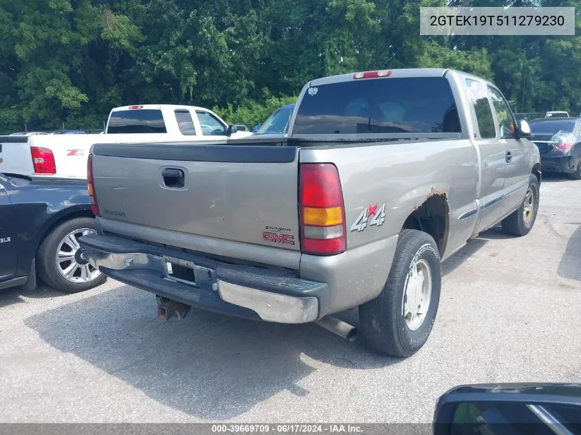 2001 GMC Sierra 1500 Sle VIN: 2GTEK19T511279230 Lot: 39669709