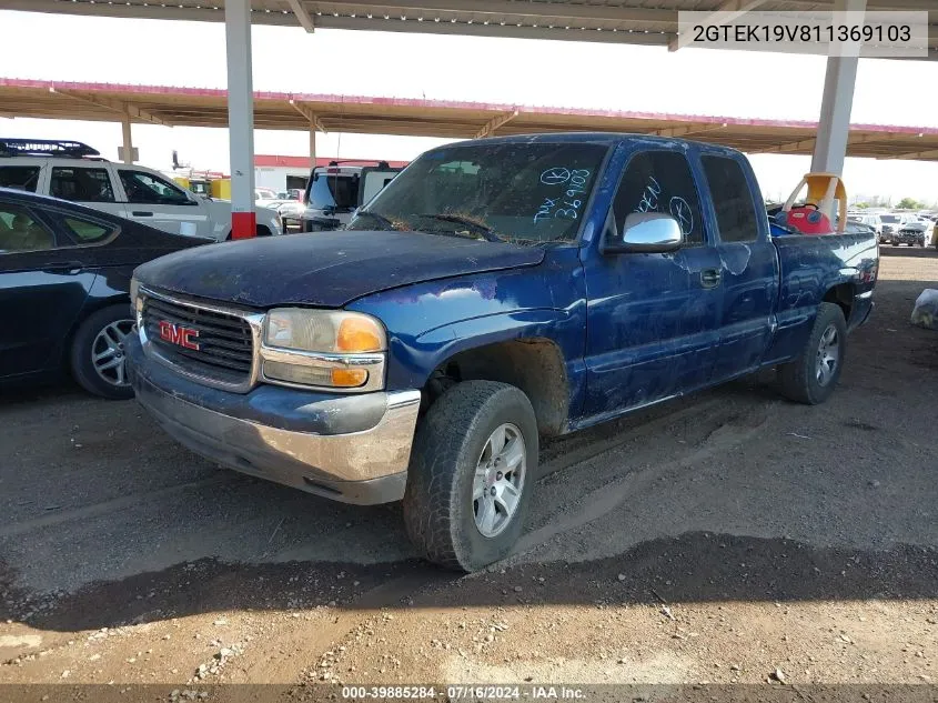 2001 GMC Sierra 1500 Sl/Sle VIN: 2GTEK19V811369103 Lot: 39885284