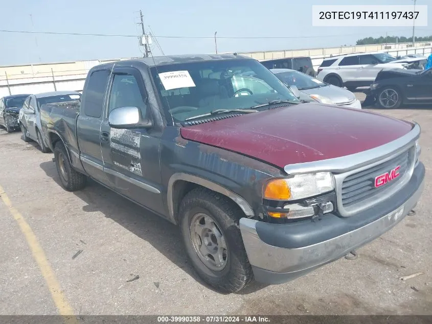 2001 GMC Sierra 1500 Sle VIN: 2GTEC19T411197437 Lot: 39990358