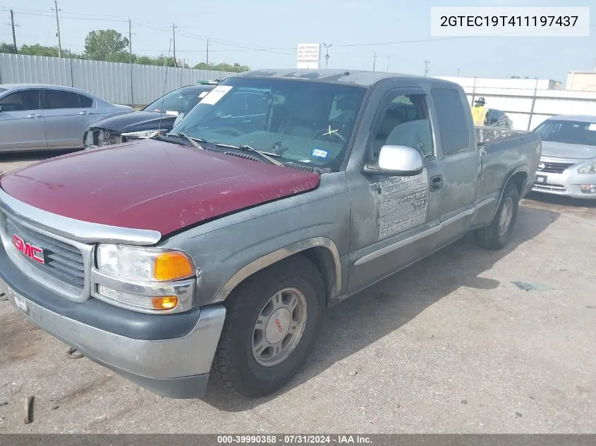 2001 GMC Sierra 1500 Sle VIN: 2GTEC19T411197437 Lot: 39990358