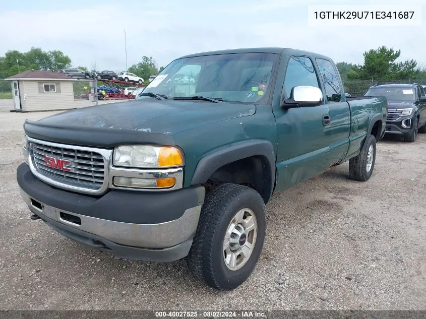 2001 GMC Sierra 2500Hd Sle VIN: 1GTHK29U71E341687 Lot: 40027525