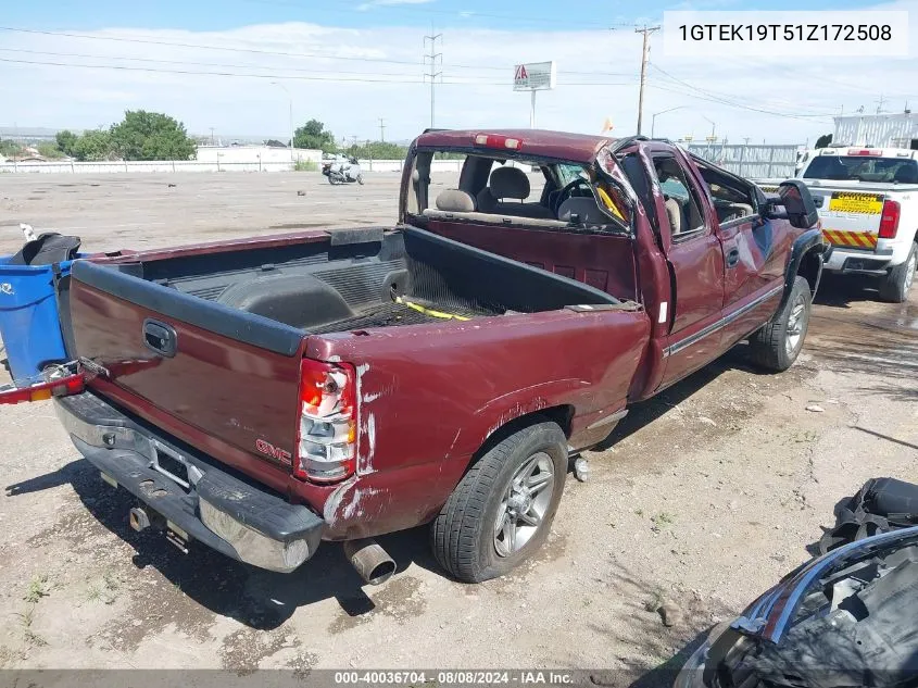 2001 GMC Sierra 1500 Sle VIN: 1GTEK19T51Z172508 Lot: 40036704