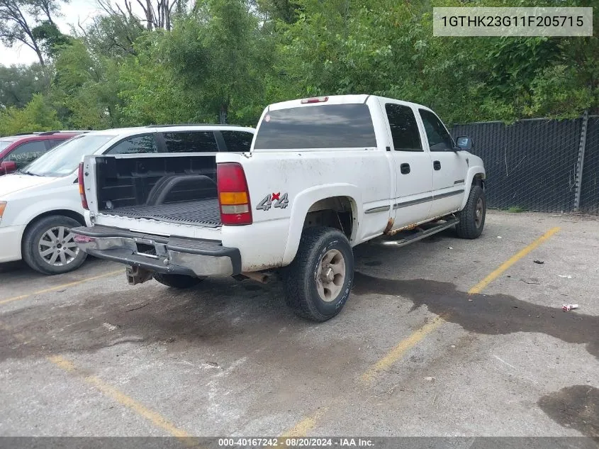 2001 GMC Sierra 2500Hd Sle VIN: 1GTHK23G11F205715 Lot: 40167242