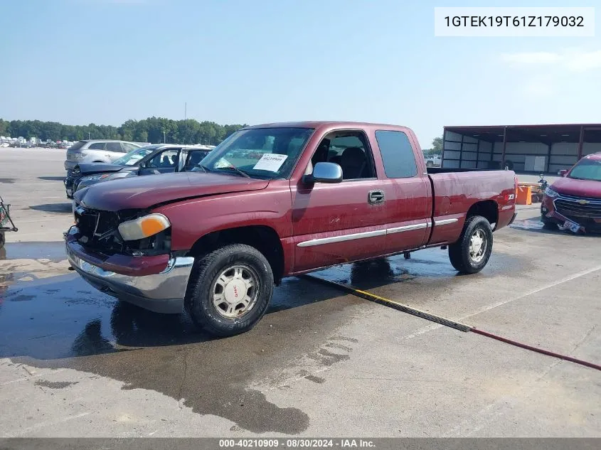 2001 GMC Sierra 1500 Sle VIN: 1GTEK19T61Z179032 Lot: 40210909