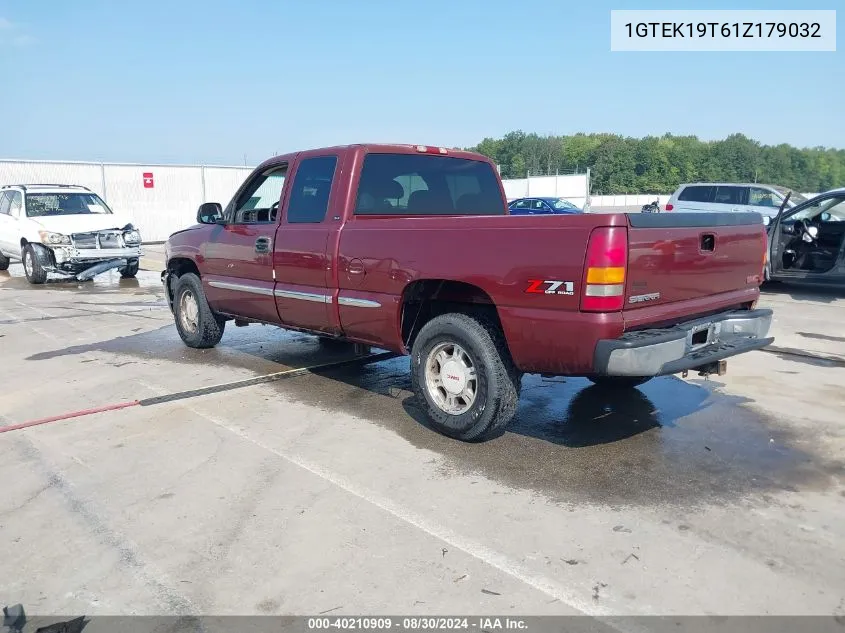 2001 GMC Sierra 1500 Sle VIN: 1GTEK19T61Z179032 Lot: 40210909