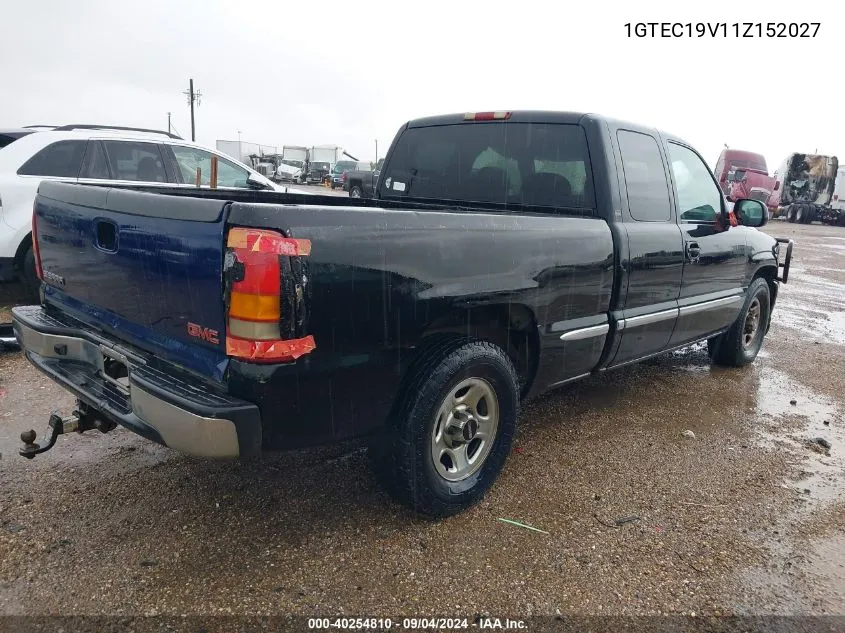 2001 GMC Sierra 1500 Sle VIN: 1GTEC19V11Z152027 Lot: 40254810