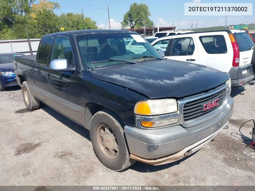 2001 GMC Sierra 1500 Sle VIN: 2GTEC19T211370002 Lot: 40257991