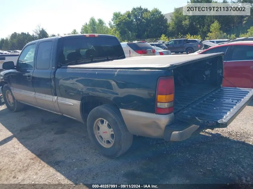 2001 GMC Sierra 1500 Sle VIN: 2GTEC19T211370002 Lot: 40257991