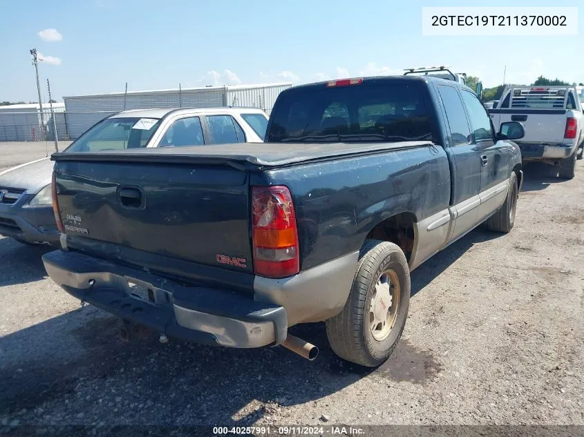 2001 GMC Sierra 1500 Sle VIN: 2GTEC19T211370002 Lot: 40257991