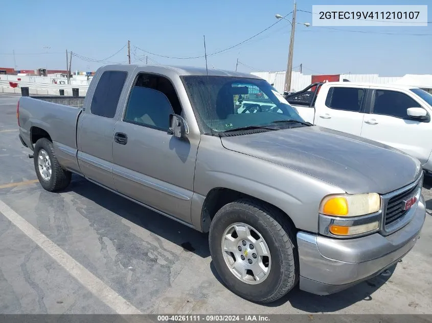 2001 GMC Sierra 1500 Sle VIN: 2GTEC19V411210107 Lot: 40261111