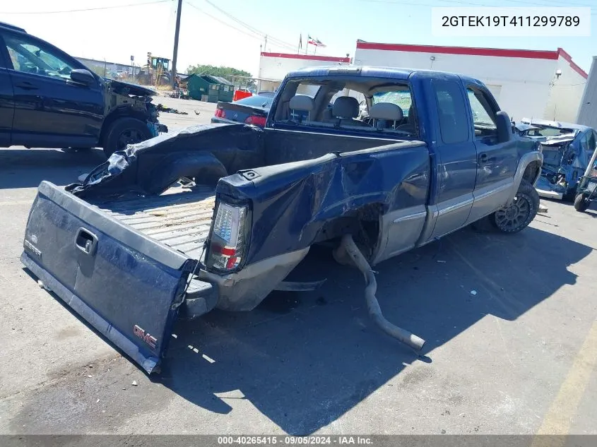 2001 GMC New Sierra K1500 VIN: 2GTEK19T411299789 Lot: 40265415