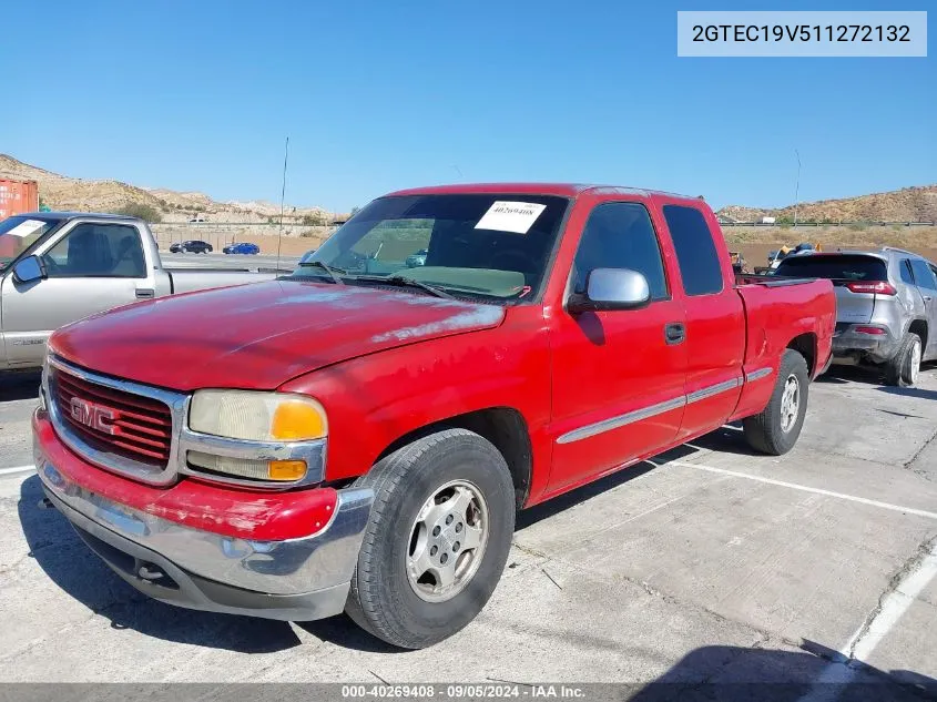 2001 GMC Sierra 1500 Sle VIN: 2GTEC19V511272132 Lot: 40269408