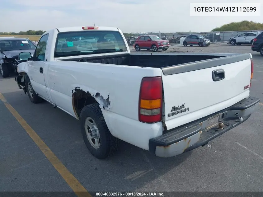 2001 GMC New Sierra C1500 VIN: 1GTEC14W41Z112699 Lot: 40332976