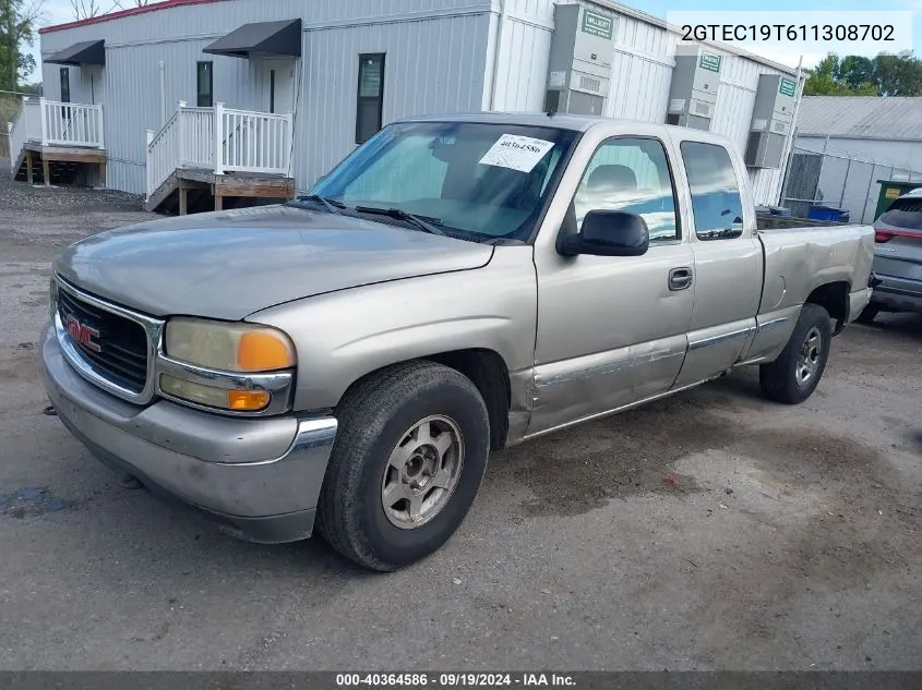 2001 GMC Sierra 1500 Sle VIN: 2GTEC19T611308702 Lot: 40364586