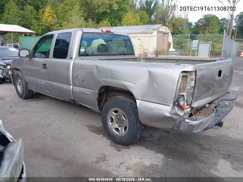 2001 GMC Sierra 1500 Sle VIN: 2GTEC19T611308702 Lot: 40364586