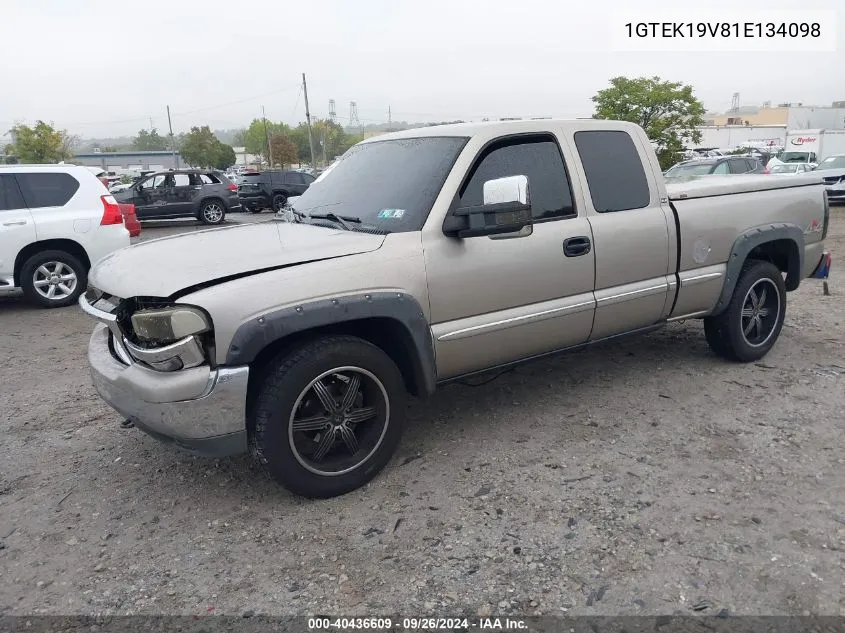 2001 GMC New Sierra K1500 VIN: 1GTEK19V81E134098 Lot: 40436609