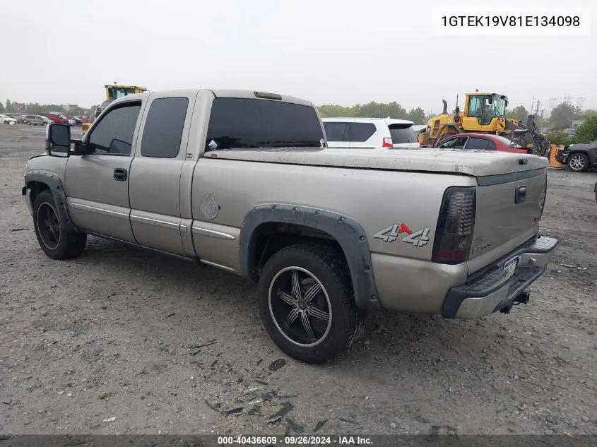 2001 GMC New Sierra K1500 VIN: 1GTEK19V81E134098 Lot: 40436609