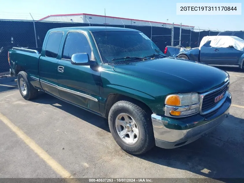 2001 GMC New Sierra C1500 VIN: 2GTEC19T311170844 Lot: 40537253