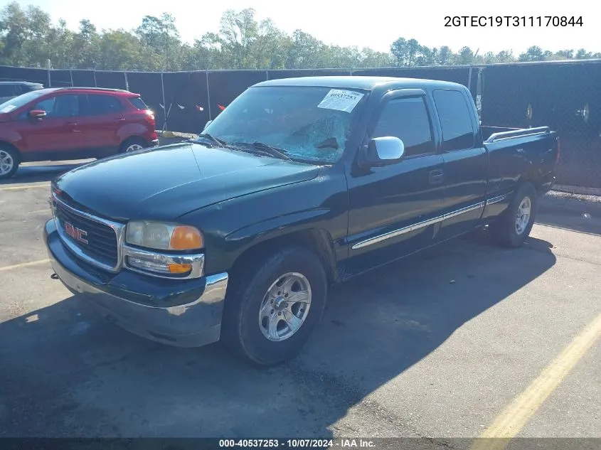 2001 GMC New Sierra C1500 VIN: 2GTEC19T311170844 Lot: 40537253