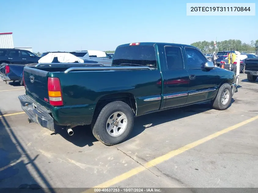 2001 GMC New Sierra C1500 VIN: 2GTEC19T311170844 Lot: 40537253