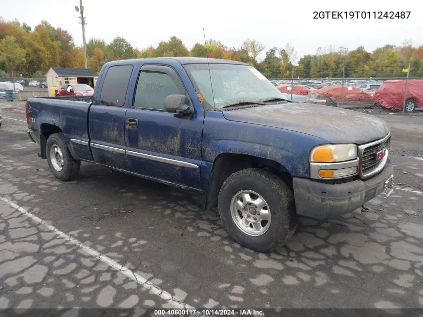 2001 GMC Sierra 1500 Sle VIN: 2GTEK19T011242487 Lot: 40600117