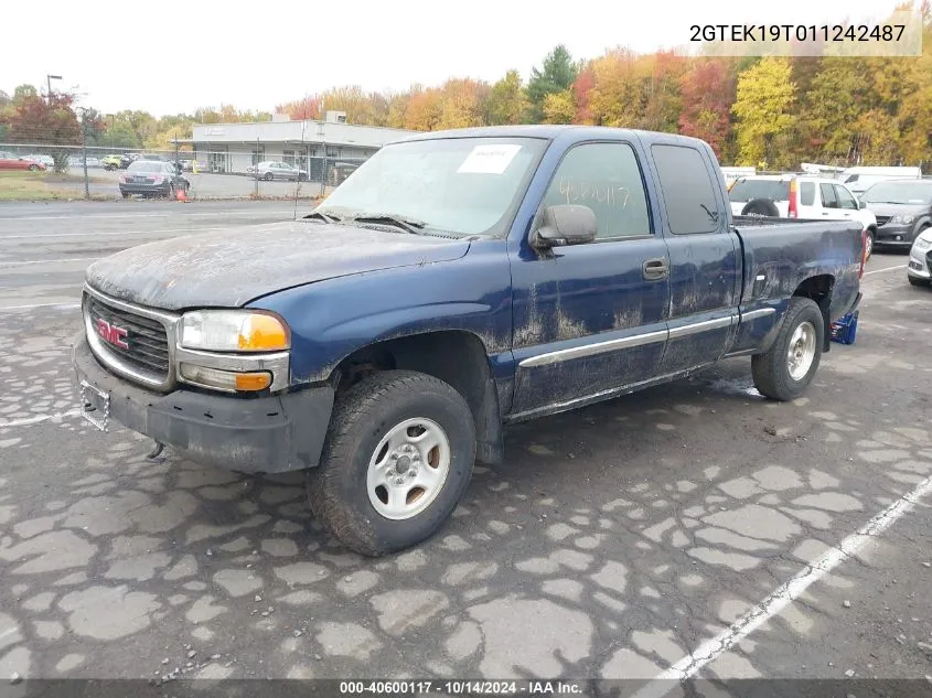 2001 GMC Sierra 1500 Sle VIN: 2GTEK19T011242487 Lot: 40600117