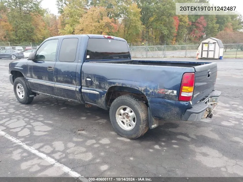 2001 GMC Sierra 1500 Sle VIN: 2GTEK19T011242487 Lot: 40600117