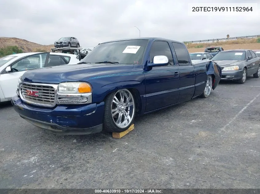 2GTEC19V911152964 2001 GMC Sierra 1500 Sle