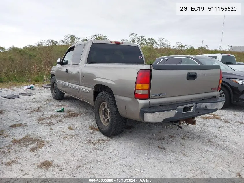 2001 GMC Sierra 1500 Sle VIN: 2GTEC19T511155620 Lot: 40635866