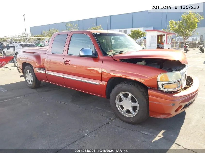 2001 GMC Sierra 1500 Sle VIN: 2GTEC19T811367220 Lot: 40648001